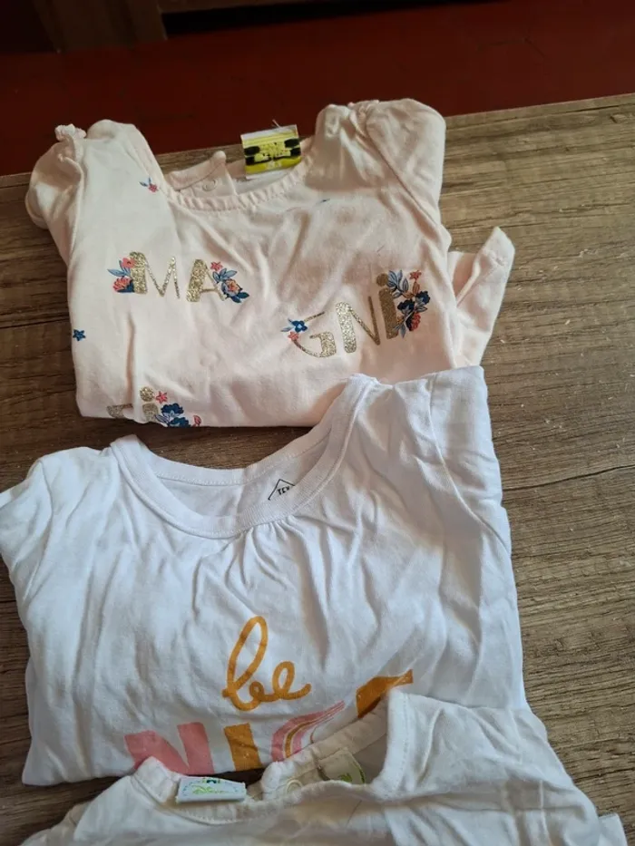 Lot tee-shirt bébé filles - photo numéro 4