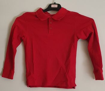 Polo manches longues rouge Tex