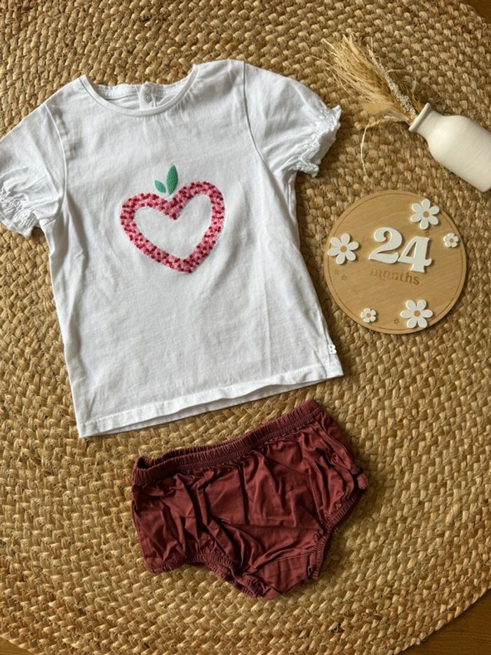 Ensemble d’été tee shirt et bloomer - taille 24 mois