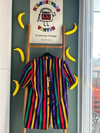 Chemisier multicolore vintage L coupe longue