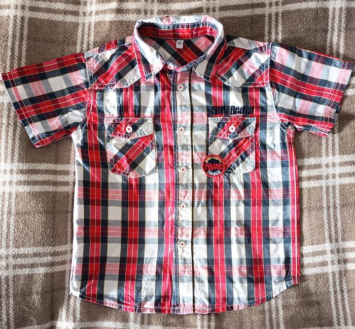 👔 Chemise Enfant Manches Courtes à Carreaux - 5 Ans