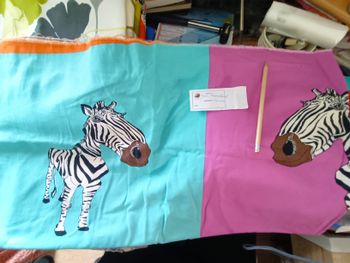 Coupon coton ameublement motif zèbre