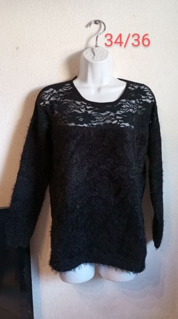 Pull à poil long dentelle femme 34/36