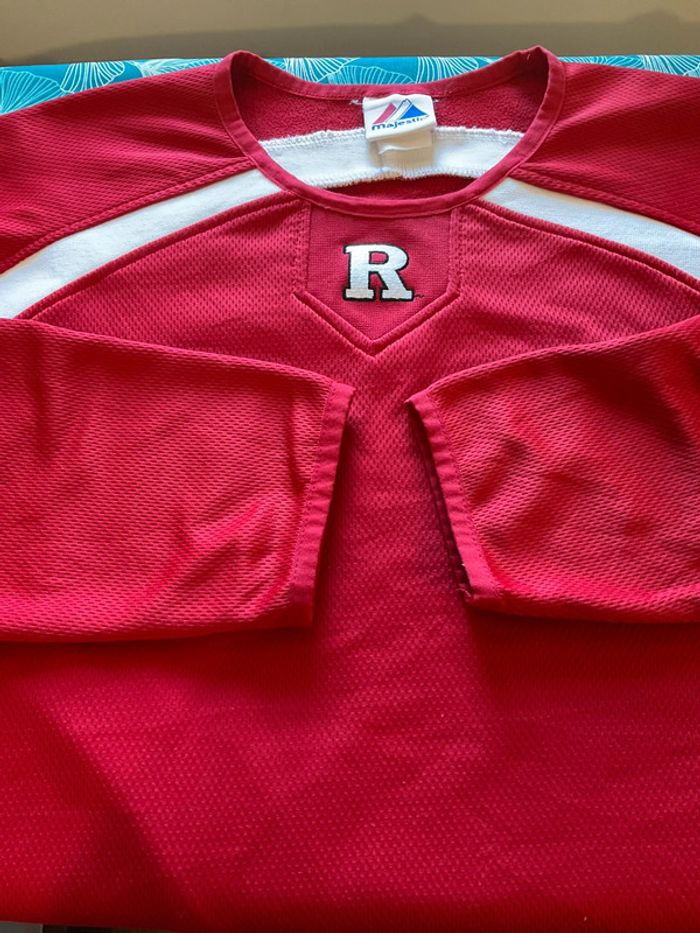 Sweat long à col rond pour homme Majestic Rutgers Scarlet Knights rouge taille XL 190 - photo numéro 6