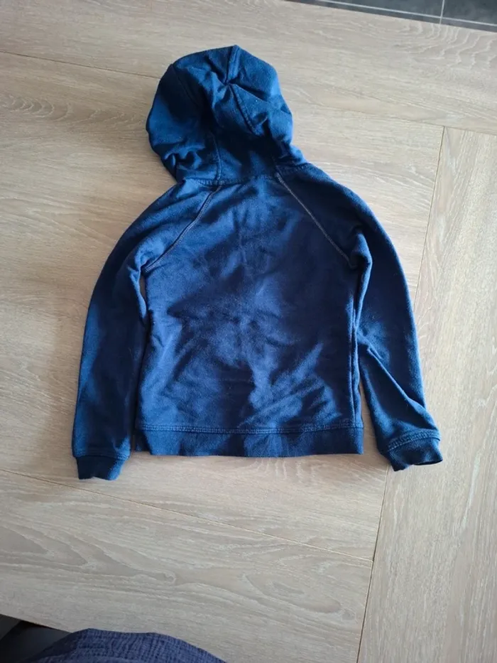 Gilet avec fermeture et capuche bleu 5 ans - photo numéro 3