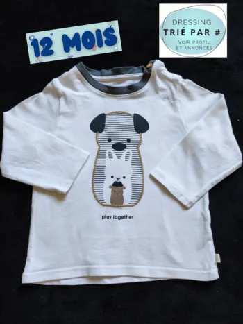 T-shirt blanc 12 mois obaibi
