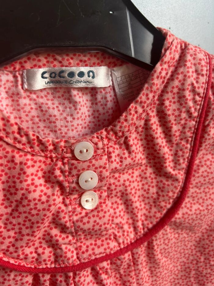 Blouse manches courtes rouge , cocoon, 6 mois - photo numéro 3