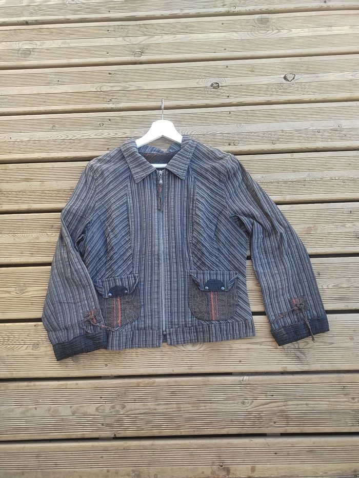 Veste Patrice Breal femme vintage rétro chic élégante marron automne hiver Taille 44 XXL - photo numéro 2
