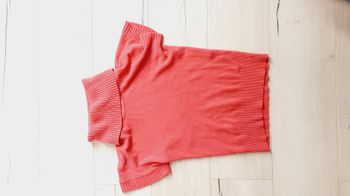 Vêtement femme pull col roulé manches courtes rose Camaïeu taille 1