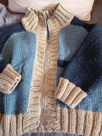 Gilet tricoté main ✋ 3/4 ans