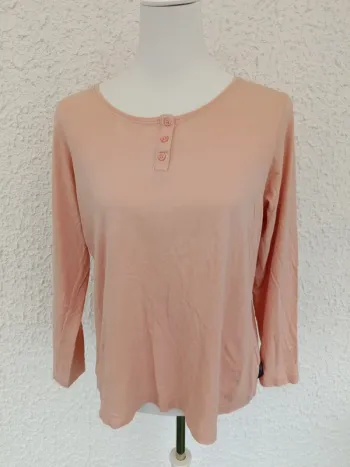 Haut pyjama rose saumon esmara lingerie manches longues taille 40/42