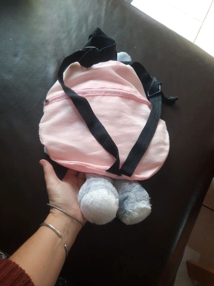 Sac rose claire pelluche lapin - photo numéro 2