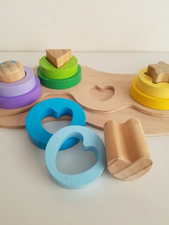 Puzzle en bois à emboîtement chenille des formes et couleurs - photo numéro 20