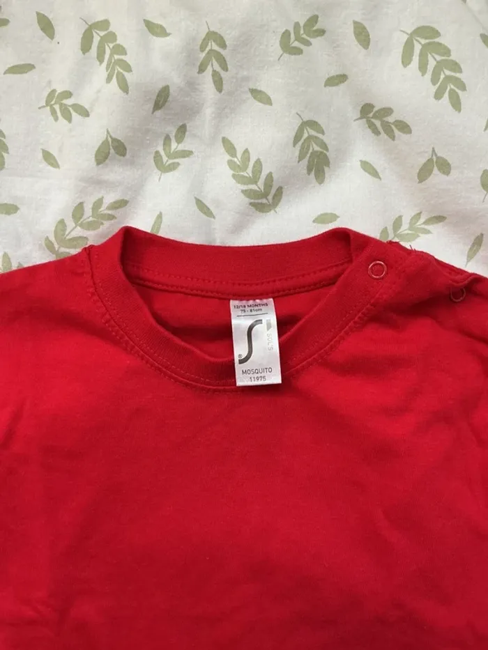 teeshirt manches courtes rouge 12/18 mois mosquito - photo numéro 4