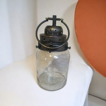 terrarium décoratif en verre et métal – style lanterne d16 h30 cm