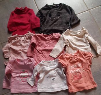 Lot 8 tee shirts fille 1 mois