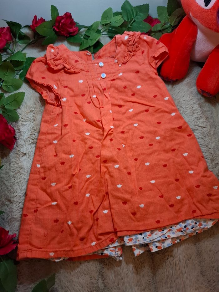 Robe orange à motifs nuages - 18 mois - Sergent Major