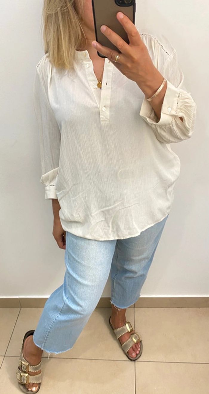 🩵Blouse crème Vila fluide Taille 46 - photo numéro 6