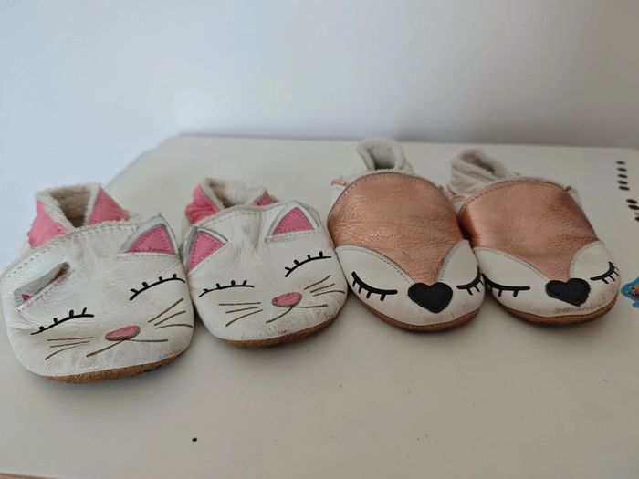 Lot de 2 paires de chaussons fourrés
