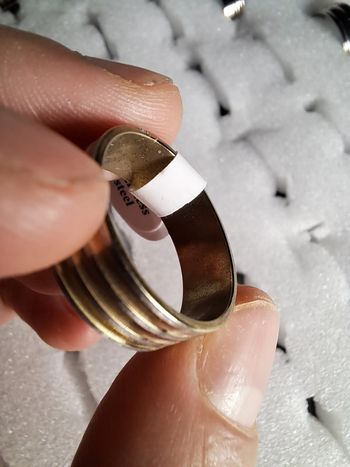 Bague acier inoxydable dorées