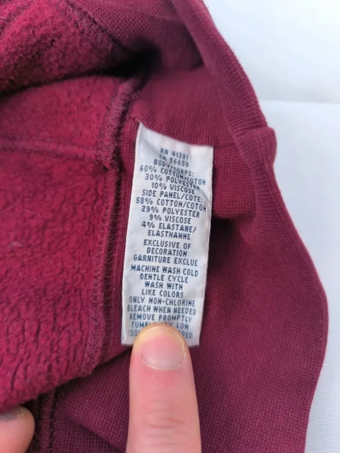 Pull col rond homme taille L Ralph Lauren bordeau logo bleu marine - photo numéro 13