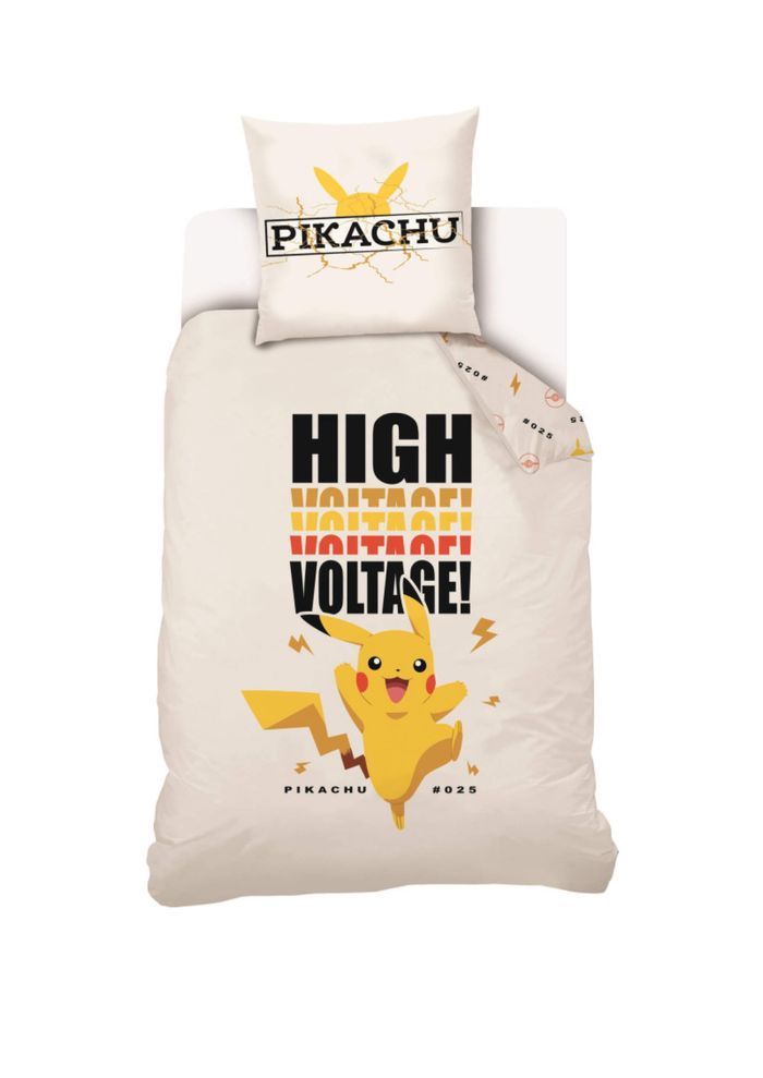 HOUSSE DE COUETTE + TAIE PIKACHU - POKÉMON 140x200CM - NEUF