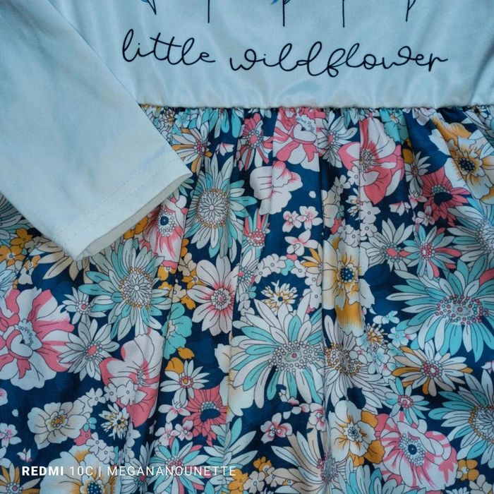 🌼 Robe fille 4 ans Little Wildflower – Fleurie & manches longues - photo numéro 3