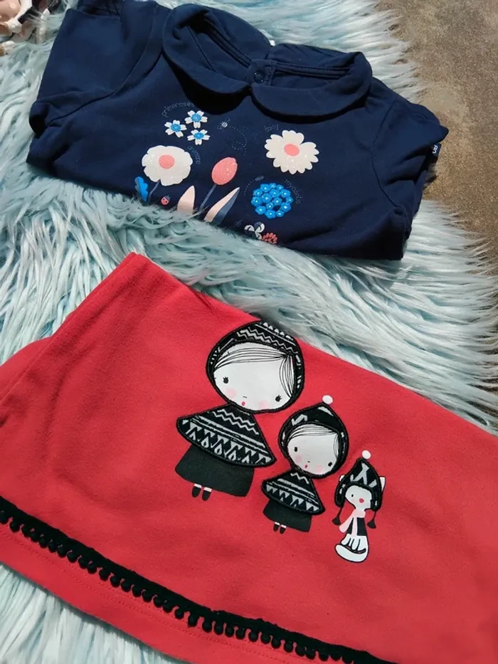 🎵 lot de tee shirt manches longues fille - photo numéro 2