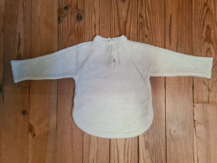 Pull beige torsadé pour bebe fille - photo numéro 2