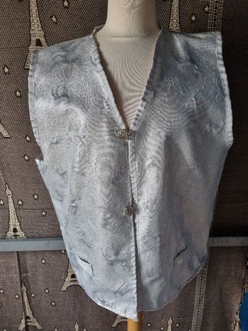 Veste de Noël sans manches gris pailleté taille 40-42