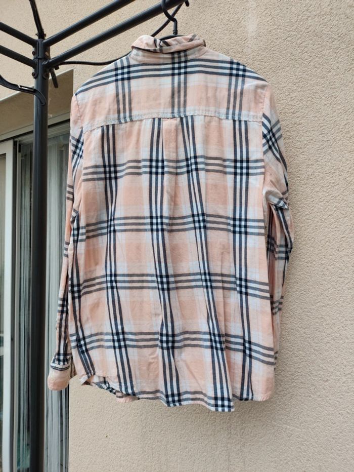Chemise a carreaux abricot et marine - photo numéro 3