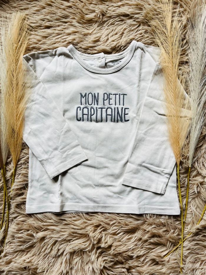 T-shirt manches longues « mon petit capitaine » - photo numéro 2