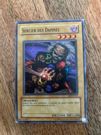 Carte Yu-Gi-Oh! Sorcier des damnés DDY-F034 1996