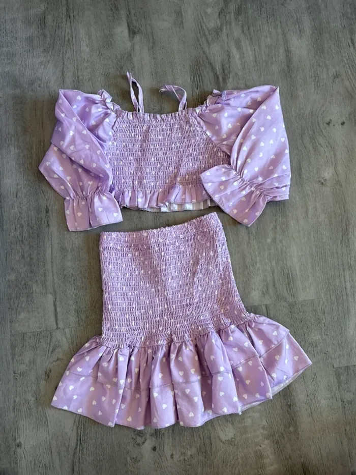 Ensemble mauve à cœur