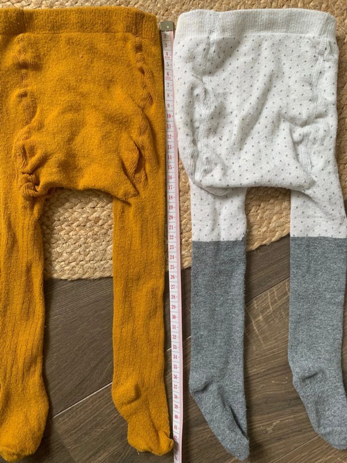 Lot 2 collants hiver moutarde gris blanc chat TAO tape à l’œil 18 20 - photo numéro 6
