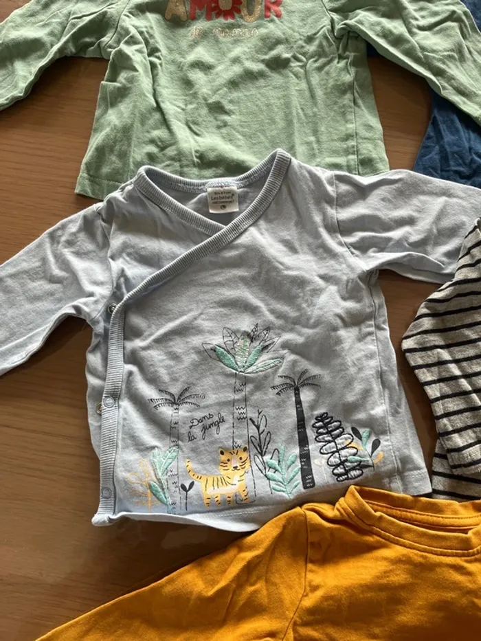 Lot 7 t-shirt manche longue bébé garçon 6 mois - photo numéro 4