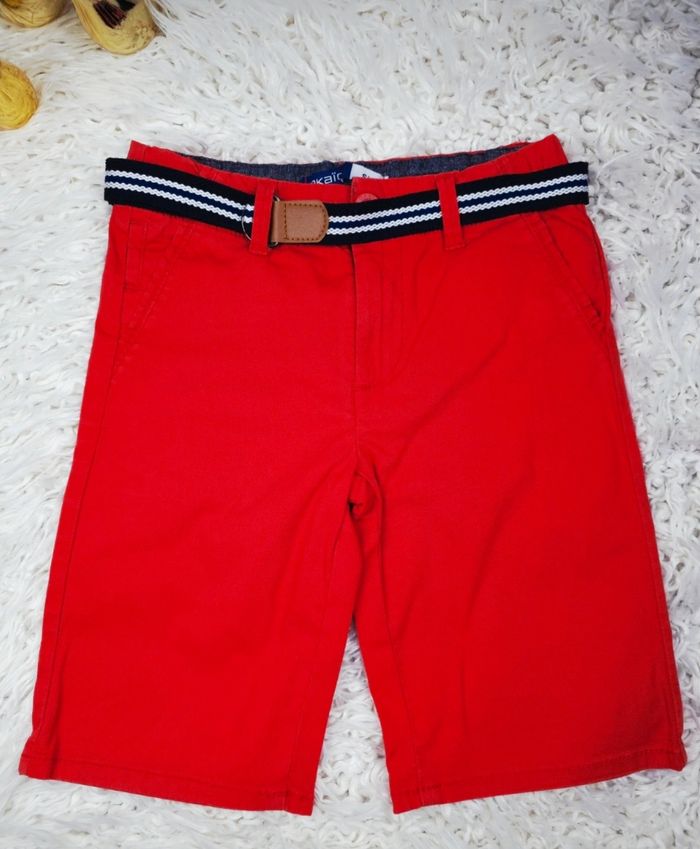 Bermuda slim rouge Garçon taille 9 ans marque Okaidi 🎸 - photo numéro 3