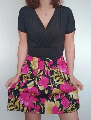 Robe mi longue printemps cache coeur fleurie tu