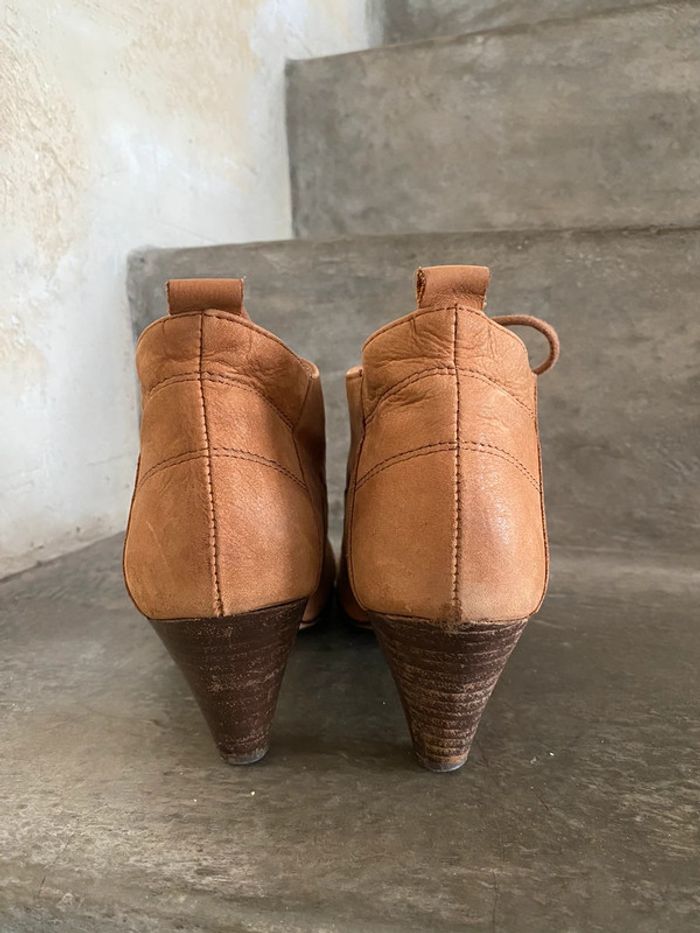 Bottines en cuir daim beige camel San Marina 37 - photo numéro 5