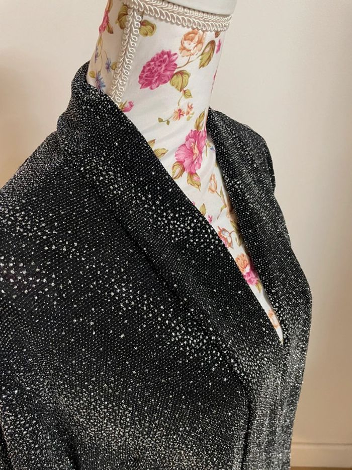 Cardigan/ kimono avec strass noir et argenté - photo numéro 3