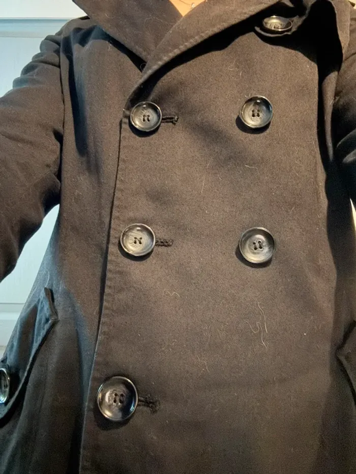 Jolie Trench noir Camaïeu taille S-36 en très bon état - photo numéro 7