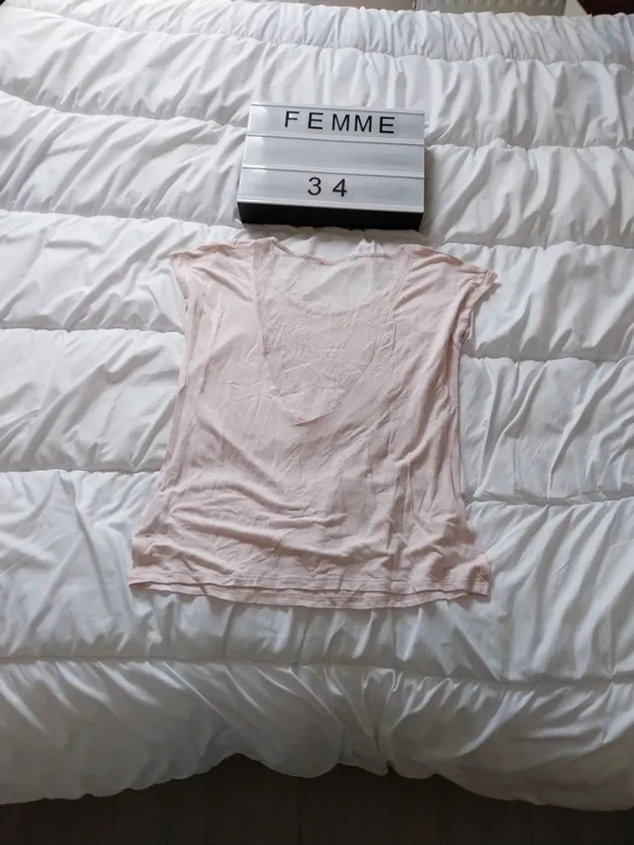 Tee-shirt manche courte femme taille 34 - photo numéro 2