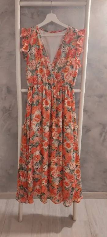 Robe longue fleurie taille L / XL papareil