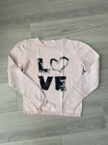 Pull fille laine à sequins
