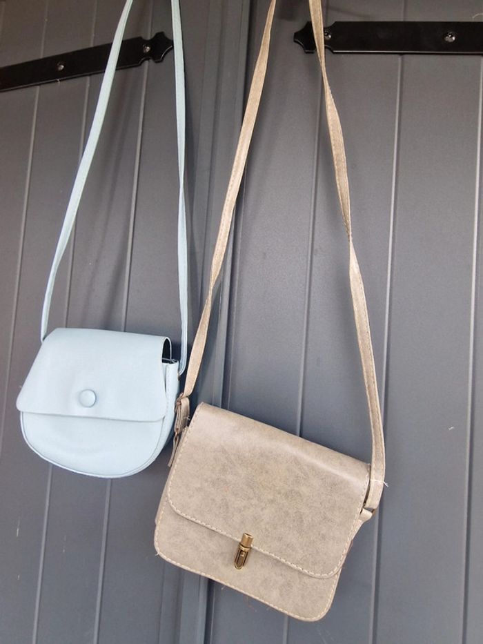 Lot petits sac bandoulière gris et bleu