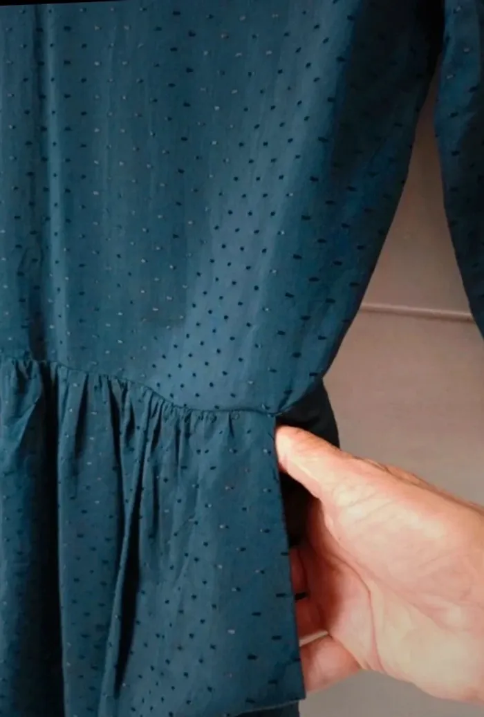 Robe bleu marine Galeries Lafayette t.36, viscose/coton - photo numéro 3