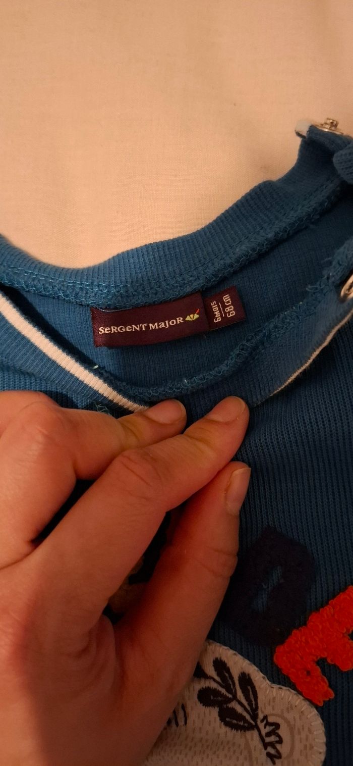 Sweat bleu bébé garçon 6M Sergent - photo numéro 4