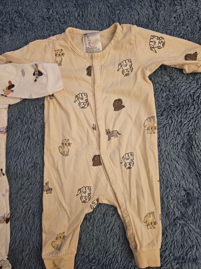 2 Grenouillères bébé garçon 1-2 mois/ 56cm - photo numéro 5