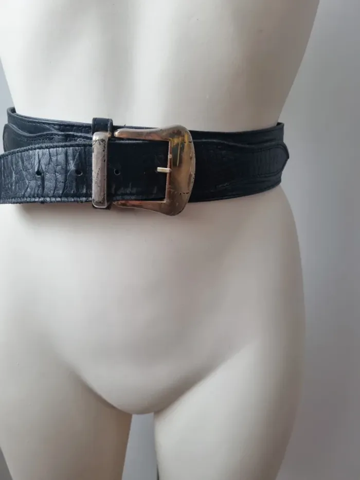 Ceinture noir vintage - photo numéro 3