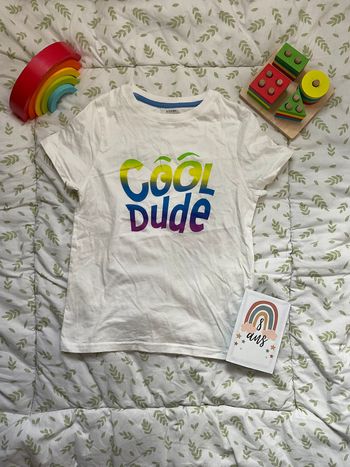 teeshirt manches courtes blanc inscription devant 8 ans kiabi